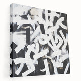 Modern Abstract Wall Art – Bold Black and White Geometric Canvas