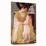 Mother and Child with Rose Scarf - Impressionist Art by Mary Cassatt