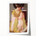 Mother and Child with Rose Scarf - Impressionist Art by Mary Cassatt