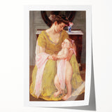 Mother and Child with Rose Scarf - Impressionist Art by Mary Cassatt