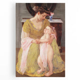 Mother and Child with Rose Scarf - Impressionist Art by Mary Cassatt