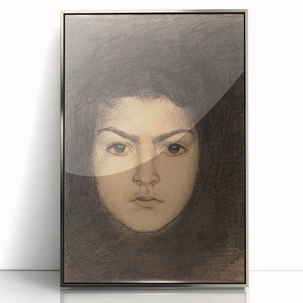 Fine Art Realism: Intense Portrait of a Woman Realism Canvas Wall Art