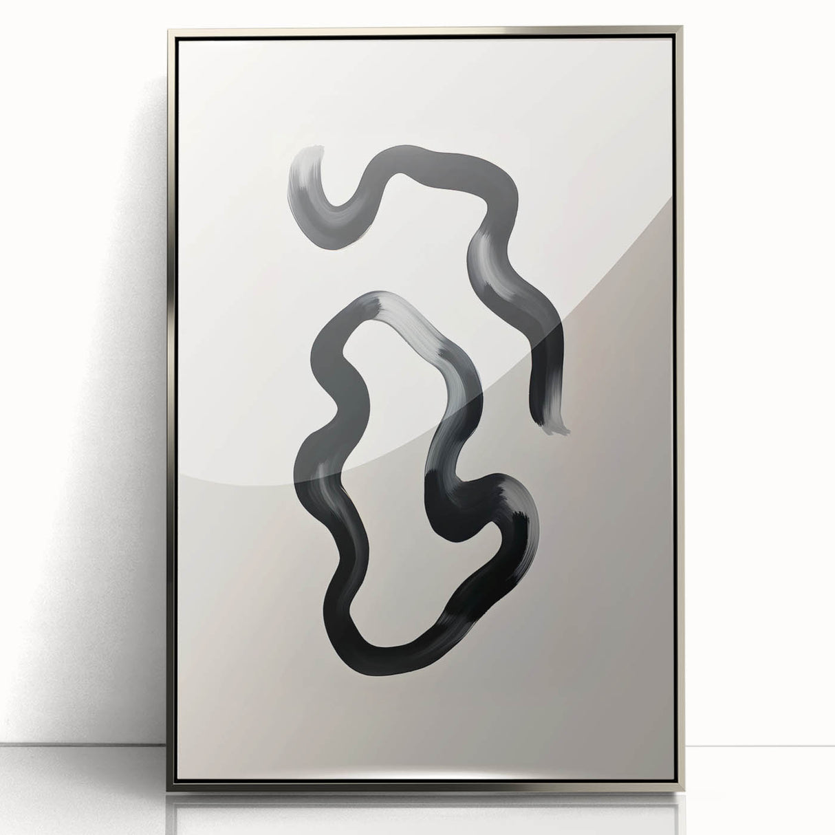 Modern Dining Room Art – Black and White Abstract Wall Décor