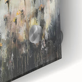 Close-up of an abstract floral acrylic glass design showcasing vibrant colors and intricate patterns, ideal for modern home decor and artistic displays.