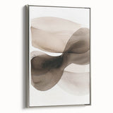 Minimalist framed canvas wall art displaying an abstract design with silver accents, showcased in a modern home setting, ideal for contemporary decor enthusiasts.
