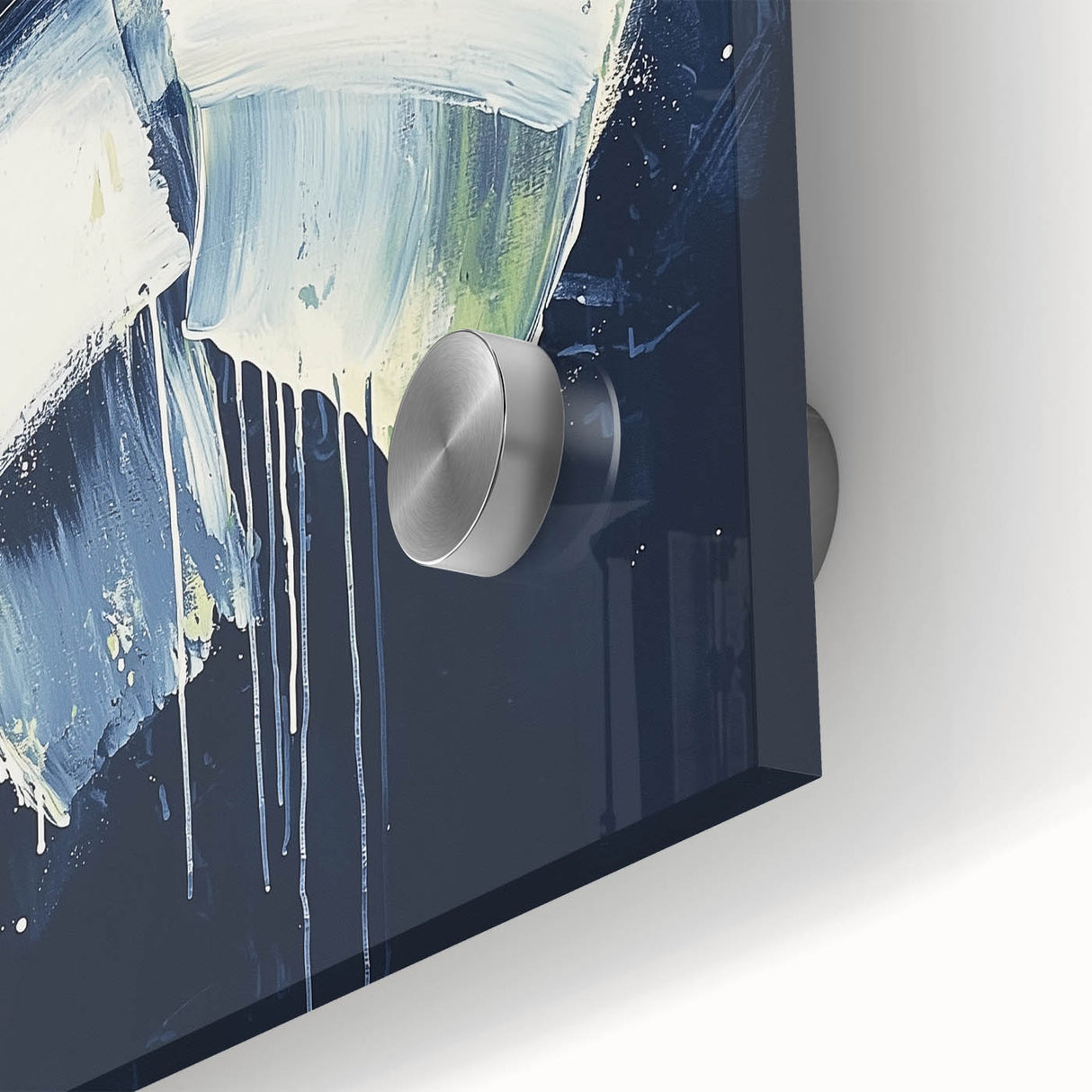 Contemporary Abstract Canvas – Bold Navy and White Minimalist Art
