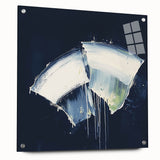 Contemporary Abstract Canvas – Bold Navy and White Minimalist Art