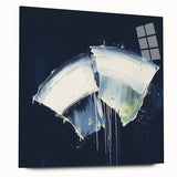 Contemporary Abstract Canvas – Bold Navy and White Minimalist Art