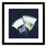 Contemporary Abstract Canvas – Bold Navy and White Minimalist Art