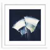 Contemporary Abstract Canvas – Bold Navy and White Minimalist Art