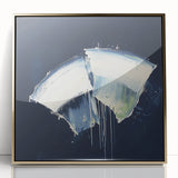 Contemporary Abstract Canvas – Bold Navy and White Minimalist Art