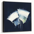 Contemporary Abstract Canvas – Bold Navy and White Minimalist Art