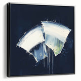 Contemporary Abstract Canvas – Bold Navy and White Minimalist Art