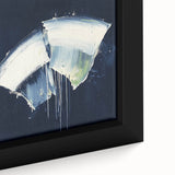 Contemporary Abstract Canvas – Bold Navy and White Minimalist Art