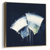 Contemporary Abstract Canvas – Bold Navy and White Minimalist Art