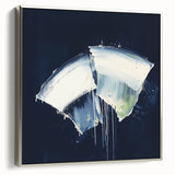 Contemporary Abstract Canvas – Bold Navy and White Minimalist Art