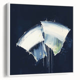 Contemporary Abstract Canvas – Bold Navy and White Minimalist Art