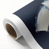 Contemporary Abstract Canvas – Bold Navy and White Minimalist Art