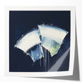 Contemporary Abstract Canvas – Bold Navy and White Minimalist Art