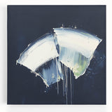 Contemporary Abstract Canvas – Bold Navy and White Minimalist Art