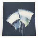 Contemporary Abstract Canvas – Bold Navy and White Minimalist Art