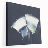 Contemporary Abstract Canvas – Bold Navy and White Minimalist Art