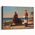 Fine Art Realism: Coastal Family Scene Realism Wall Art Canvas Print