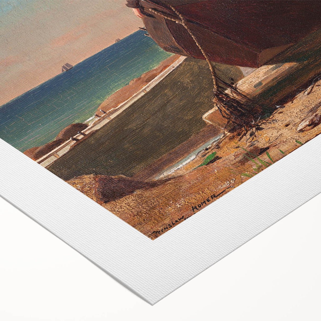 Fine Art Realism: Coastal Family Scene Realism Wall Art Canvas Print