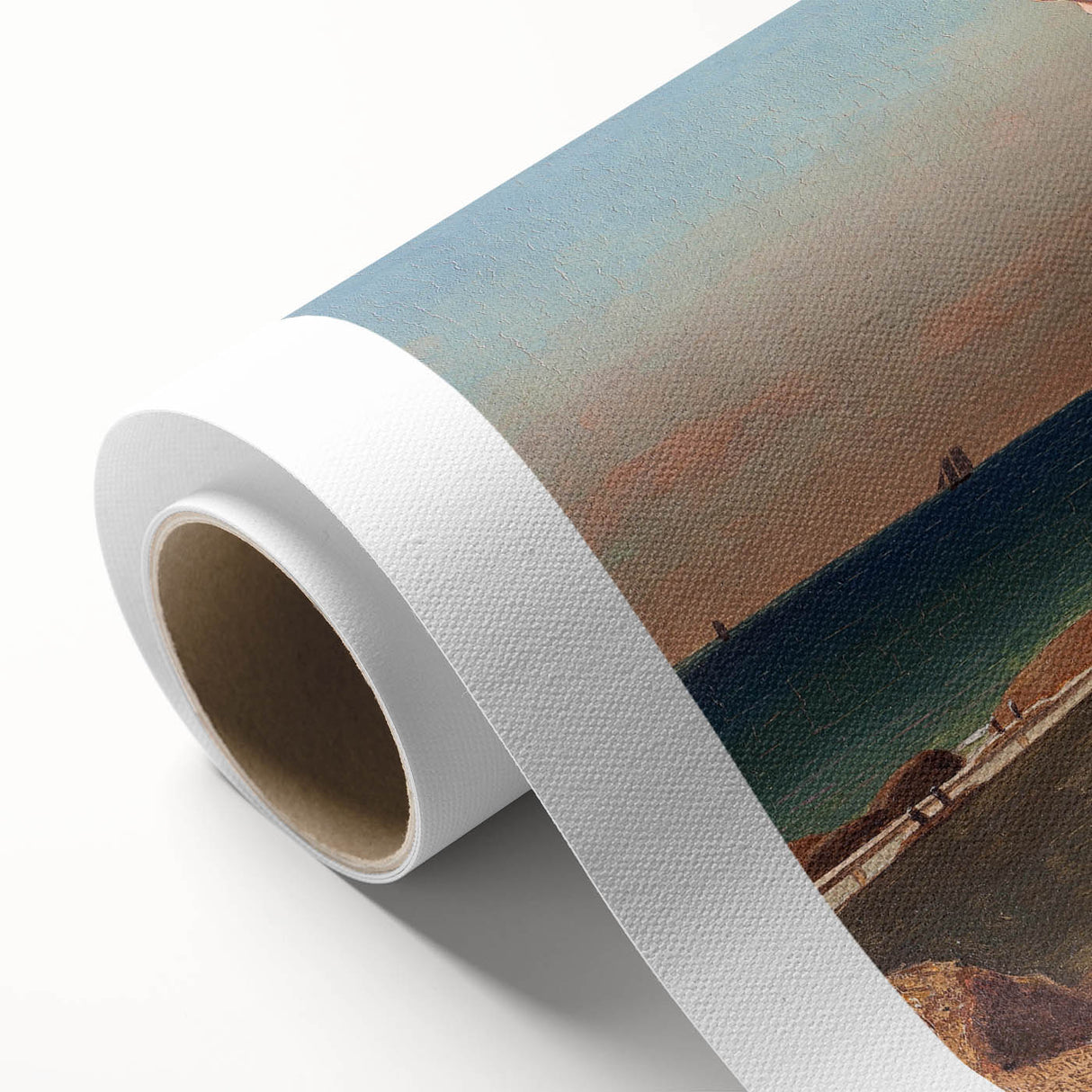 Fine Art Realism: Coastal Family Scene Realism Wall Art Canvas Print