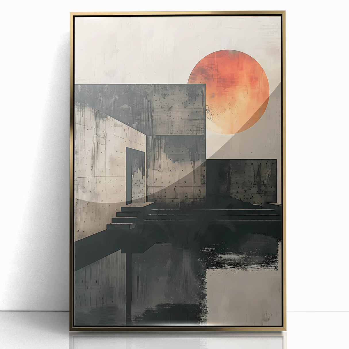 Architectural Dining Room Wall Art – Industrial Sunset Canvas Print