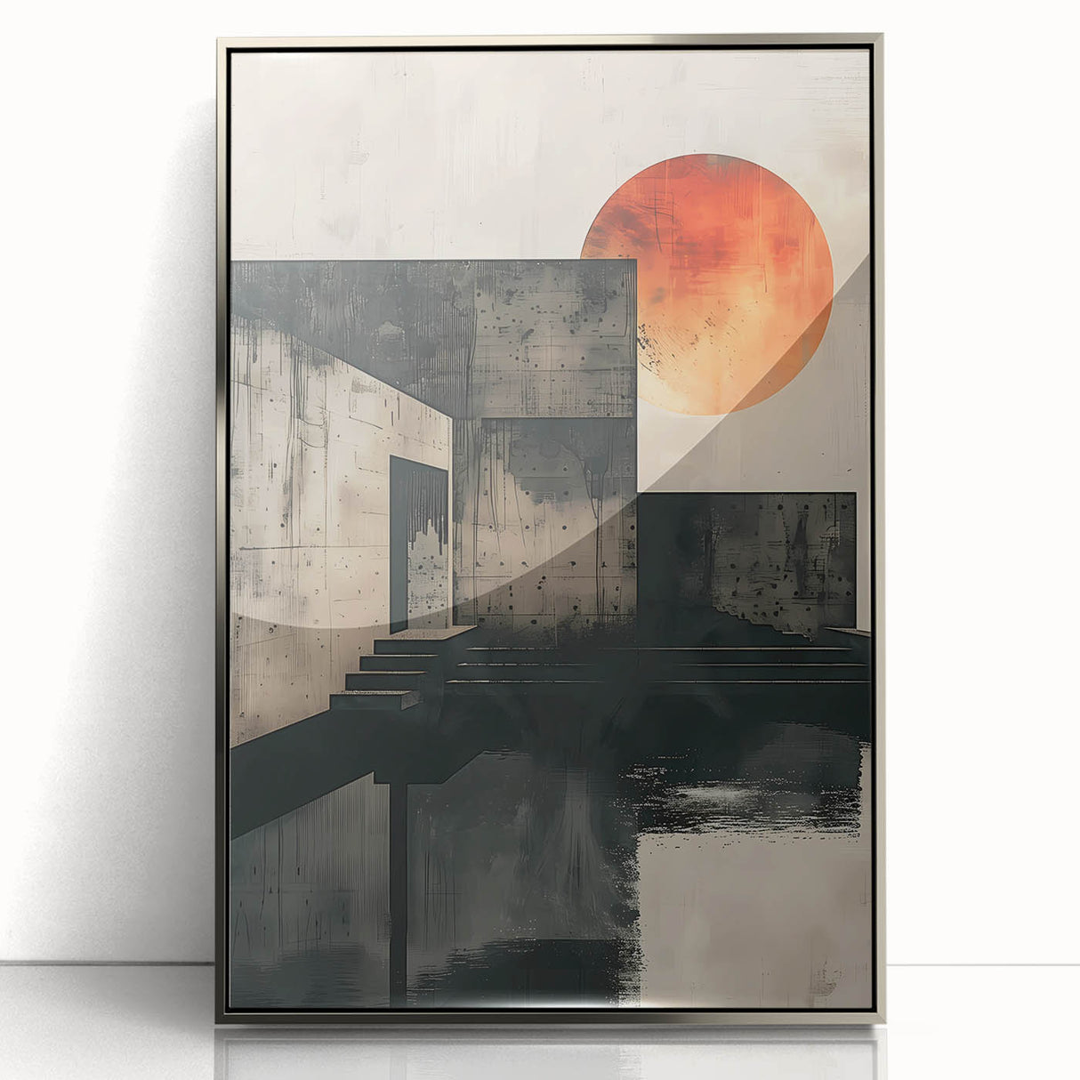 Architectural Dining Room Wall Art – Industrial Sunset Canvas Print