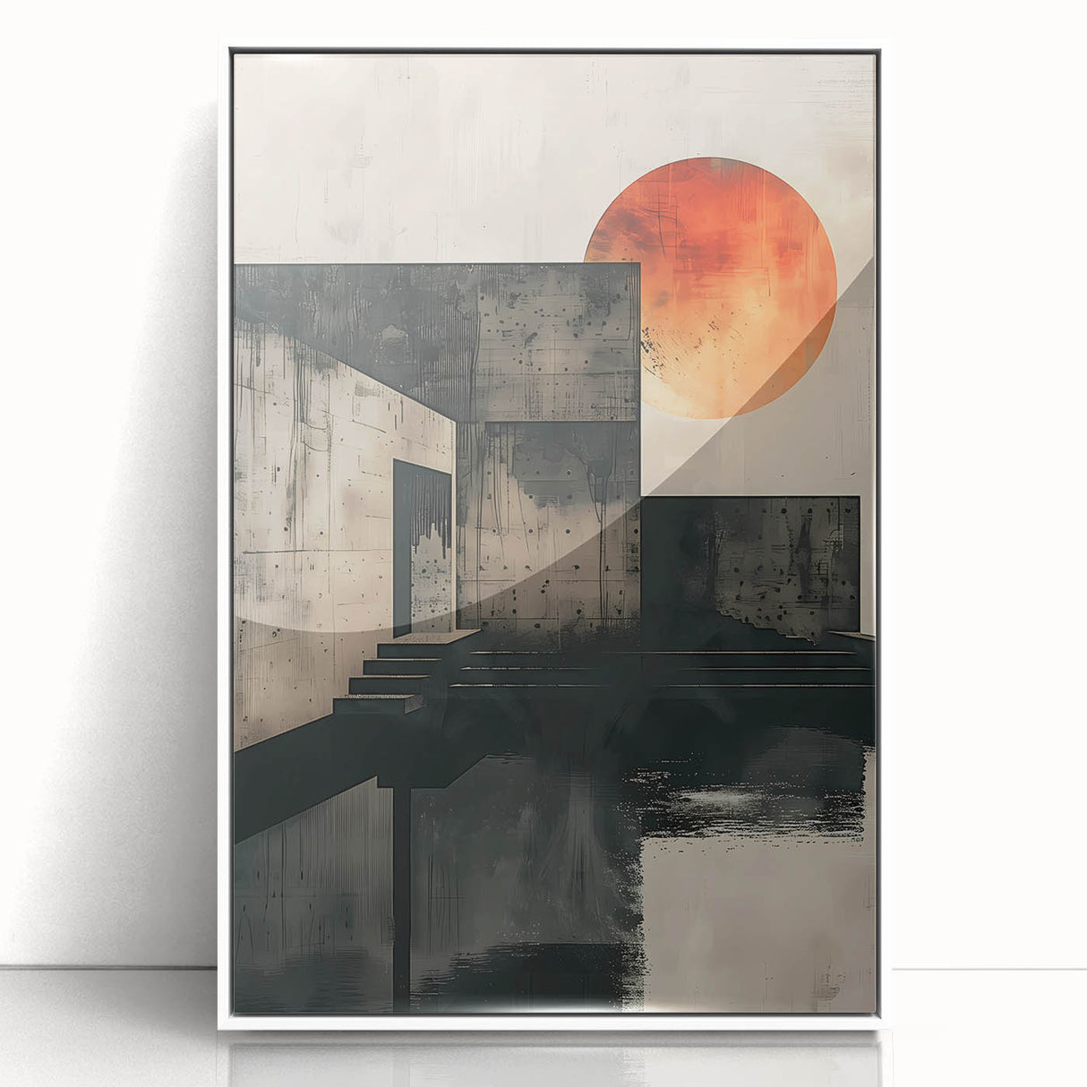 Architectural Dining Room Wall Art – Industrial Sunset Canvas Print
