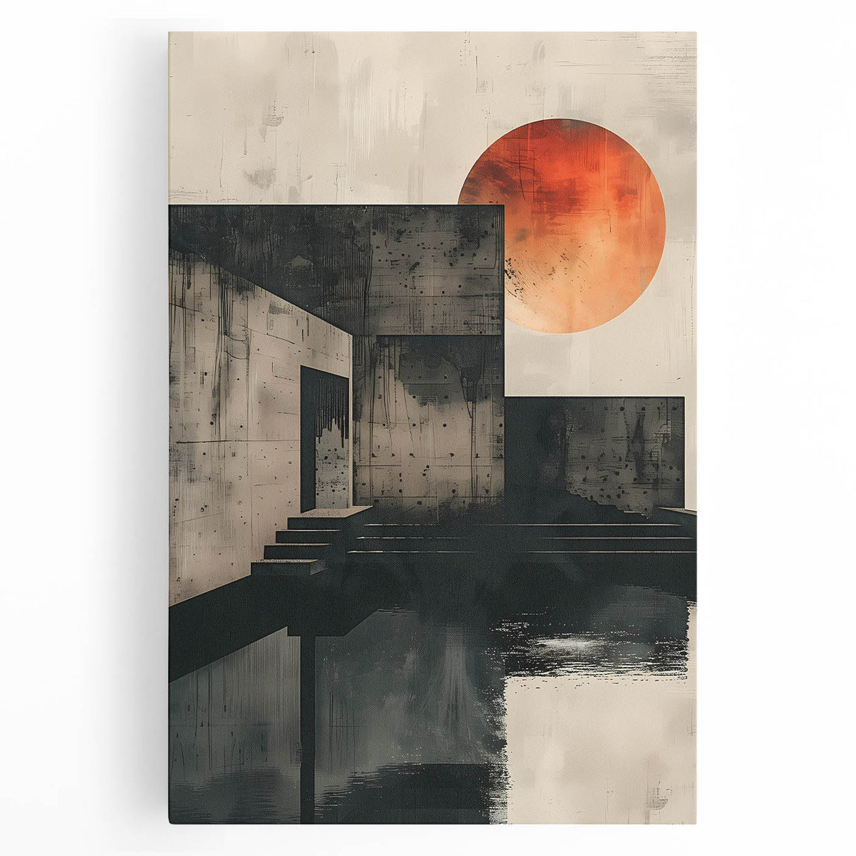 Architectural Dining Room Wall Art – Industrial Sunset Canvas Print