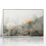 Cactus Bloom Living Room Wall Art - Modern Canvas Wall Art