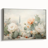 Cactus Bloom Living Room Wall Art - Modern Canvas Wall Art