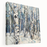 Abstract floral stretched canvas artwork showcasing vibrant colors and intricate designs, viewed from the side to highlight its depth and texture, perfect for modern home decor.