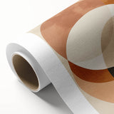 Abstract minimalist wall art on rolled canvas showcasing soft pastel colors, geometric shapes, and fluid lines, ideal for modern decor and artistic spaces.