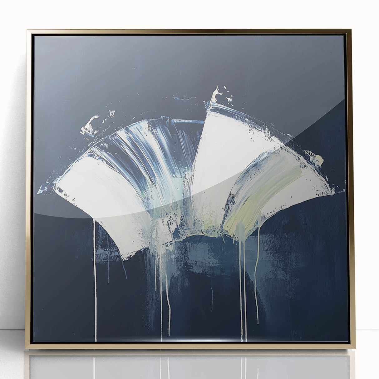 Geometric Abstract Wall Decor – Navy Minimalist Modern Canvas Art