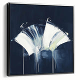 Geometric Abstract Wall Decor – Navy Minimalist Modern Canvas Art