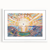 Expressionist Art: Radiant Sunburst Landscape with Vibrant Colors