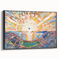 Expressionist Art: Radiant Sunburst Landscape with Vibrant Colors
