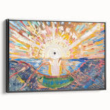 Expressionist Art: Radiant Sunburst Landscape with Vibrant Colors
