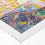 Expressionist Art: Radiant Sunburst Landscape with Vibrant Colors