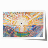 Expressionist Art: Radiant Sunburst Landscape with Vibrant Colors