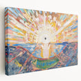 Expressionist Art: Radiant Sunburst Landscape with Vibrant Colors