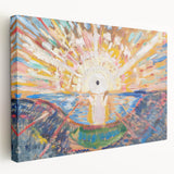 Expressionist Art: Radiant Sunburst Landscape with Vibrant Colors