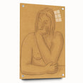 Minimalist Figurative Wall Art - "Seated" by Mikulas Galanda in Warm Tones
