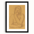 Minimalist Figurative Wall Art - "Seated" by Mikulas Galanda in Warm Tones