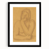 Minimalist Figurative Wall Art - "Seated" by Mikulas Galanda in Warm Tones