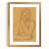 Minimalist Figurative Wall Art - "Seated" by Mikulas Galanda in Warm Tones